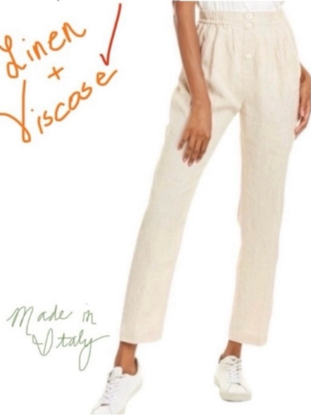 šForte Forte Linen Viscose Trousers Made in Italy DesignerSizeII (2) EU38 NWT